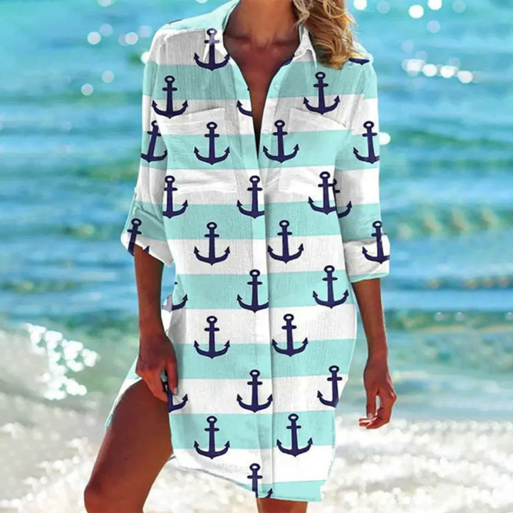 Mehrfarbiges Sommershirt Für Damen | 3/4 Ärmel