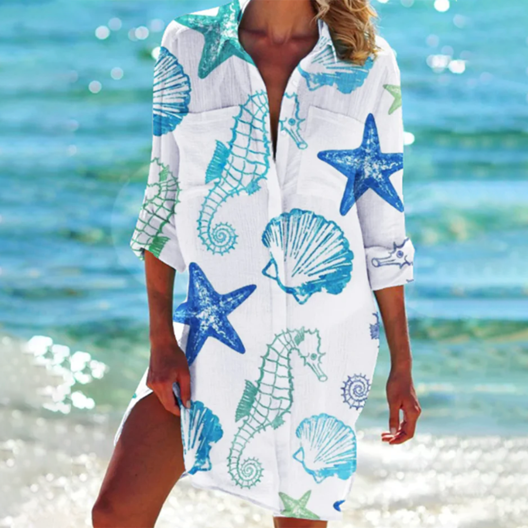 Mehrfarbiges Sommershirt Für Damen | 3/4 Ärmel