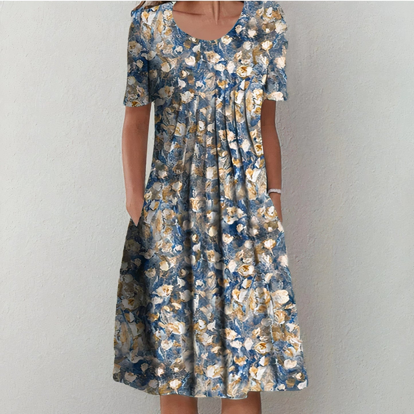 Damen Plissee Sommerkleid | Midi