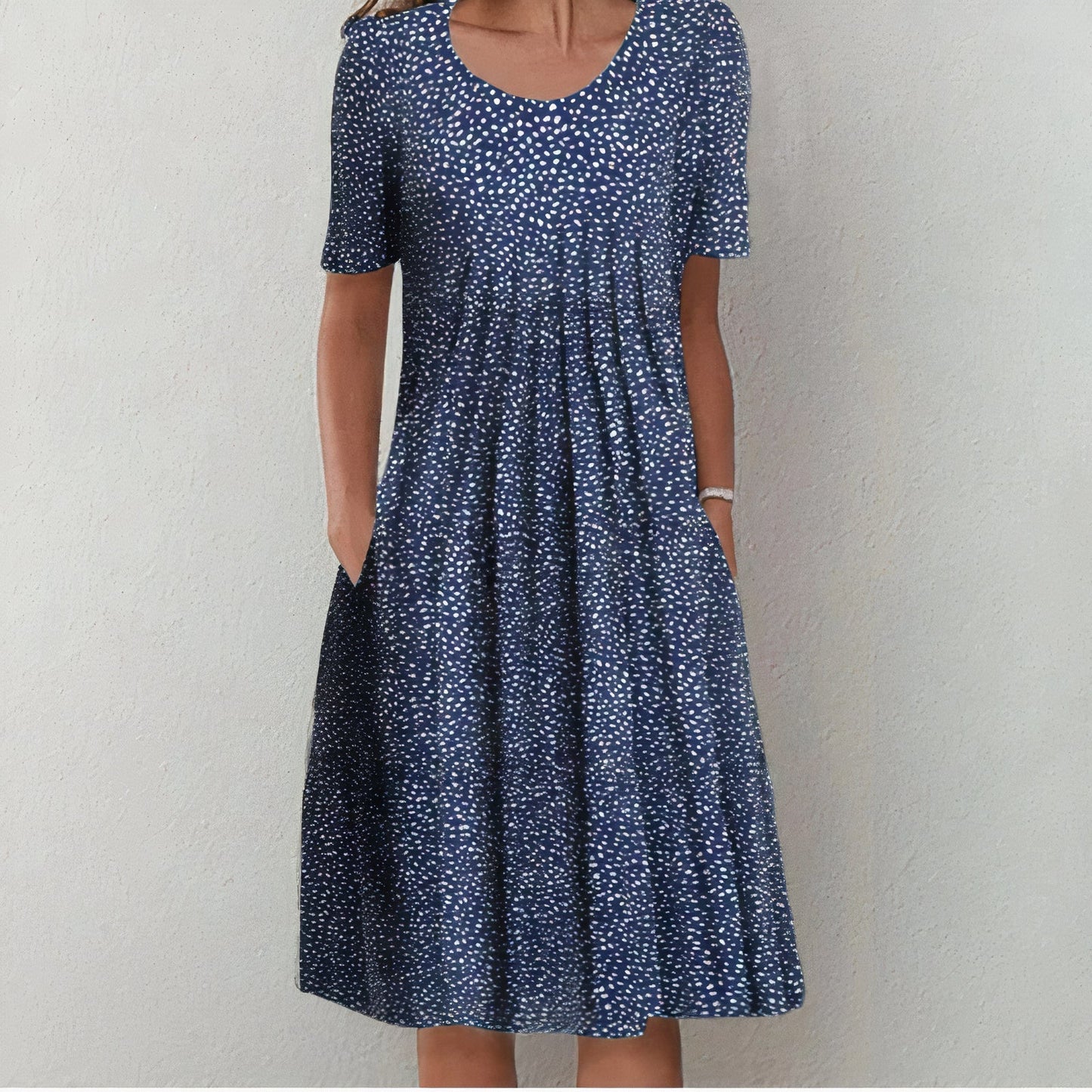 Damen Plissee Sommerkleid | Midi