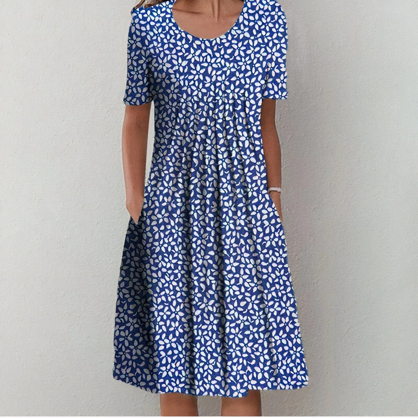 Damen Plissee Sommerkleid | Midi