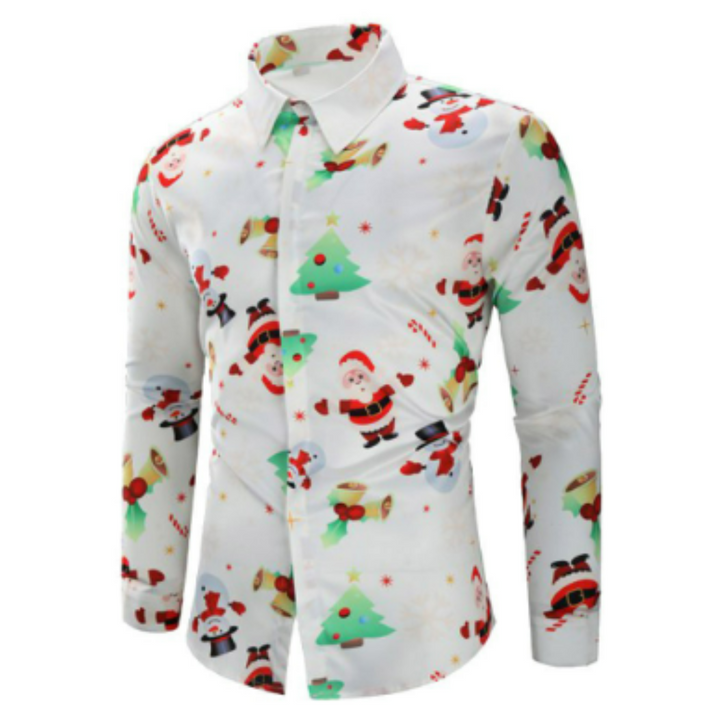 Langen Ärmeln Weihnachtshemd Herren | Button-Down