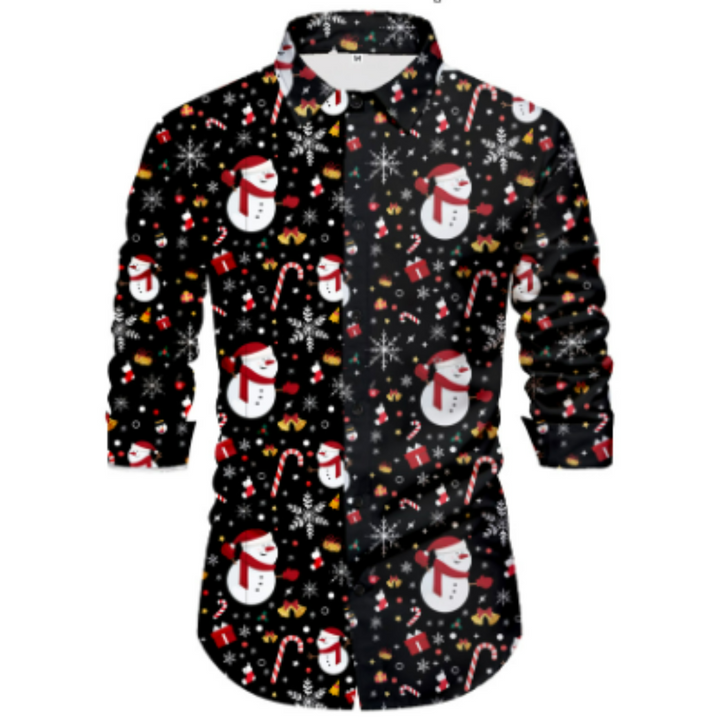 Langen Ärmeln Weihnachtshemd Herren | Button-Down