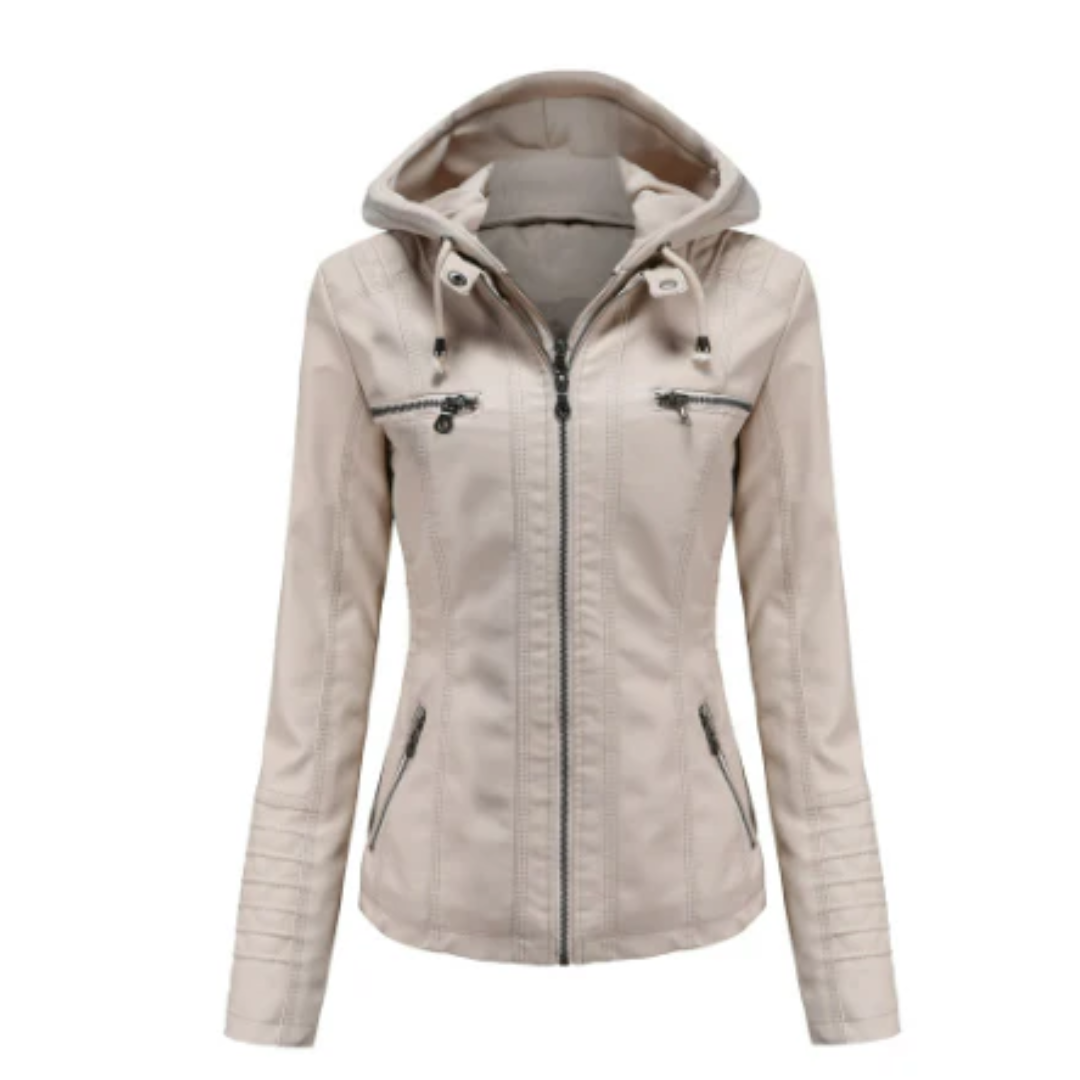 Damen Taillierte Kapuzenjacke mit Reißverschluss | Langarm