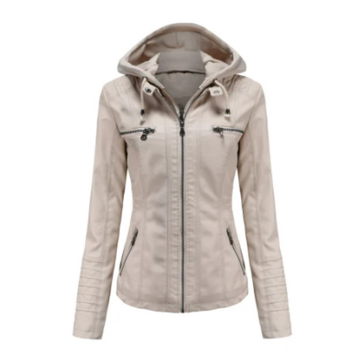Damen Taillierte Kapuzenjacke mit Reißverschluss | Langarm