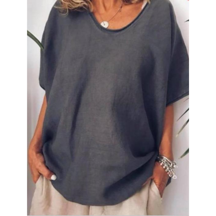 Damen Rundhalsbluse | Lockere Passform