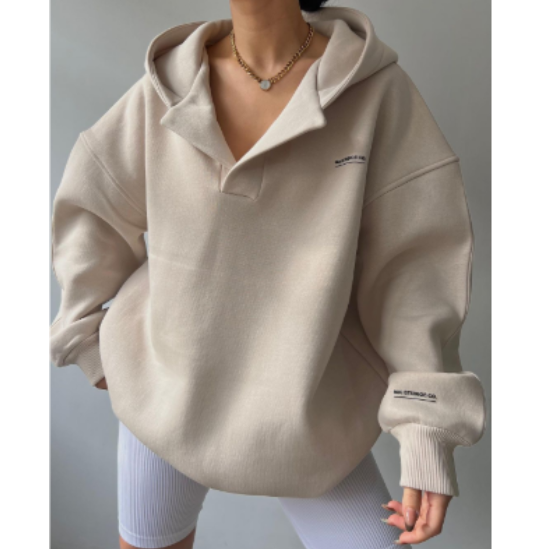 Damen Übergroßer Pullover Kapuzenpulli | Hängeschulter