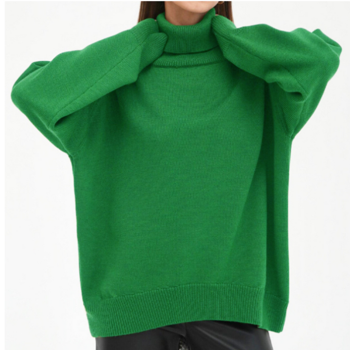 Damen Lose Passform Pullover | Rollkragen