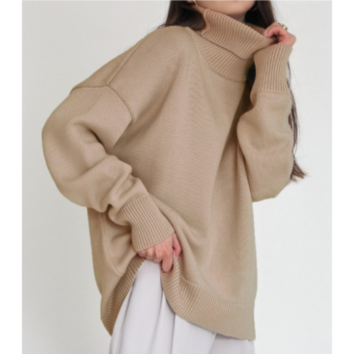 Damen Lose Passform Pullover | Rollkragen
