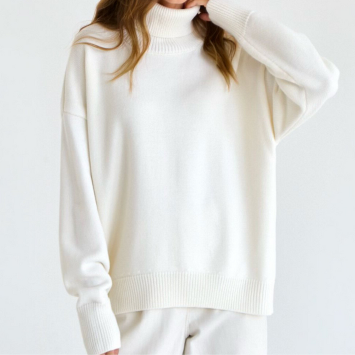 Damen Lose Passform Pullover | Rollkragen