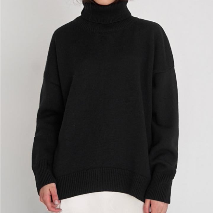 Damen Lose Passform Pullover | Rollkragen