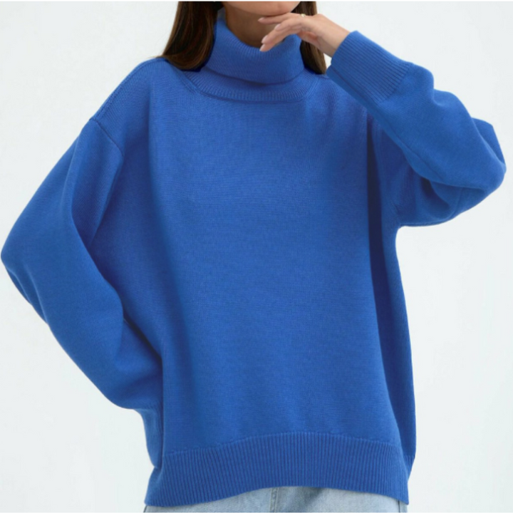 Damen Lose Passform Pullover | Rollkragen