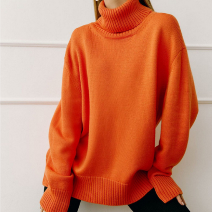 Damen Lose Passform Pullover | Rollkragen