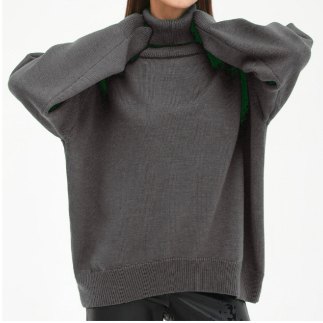 Damen Lose Passform Pullover | Rollkragen