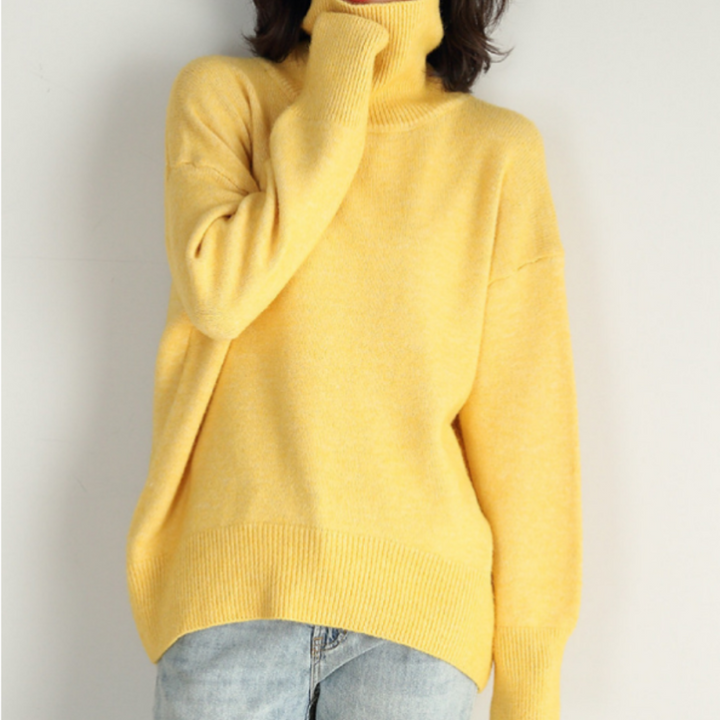 Damen Lose Passform Pullover | Rollkragen