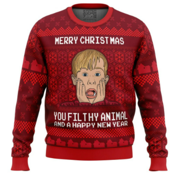 Weihnachtspullover Herren | Alleine zu Hause