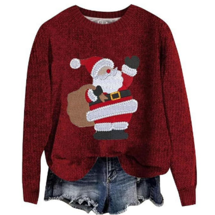 Damen Weihnachten Pullover | Rundhalsausschnitt
