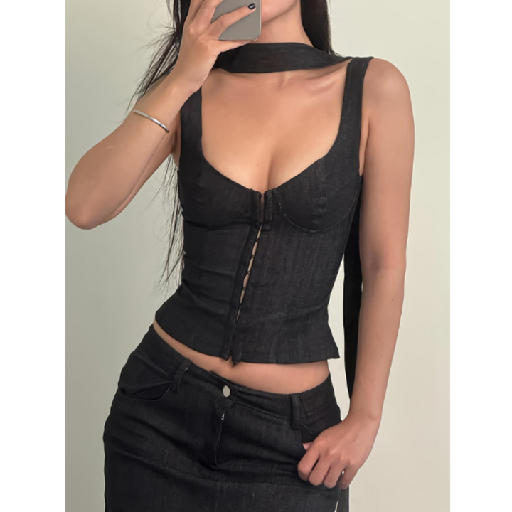 Damen Elegante Korsett Oberteil | Braun