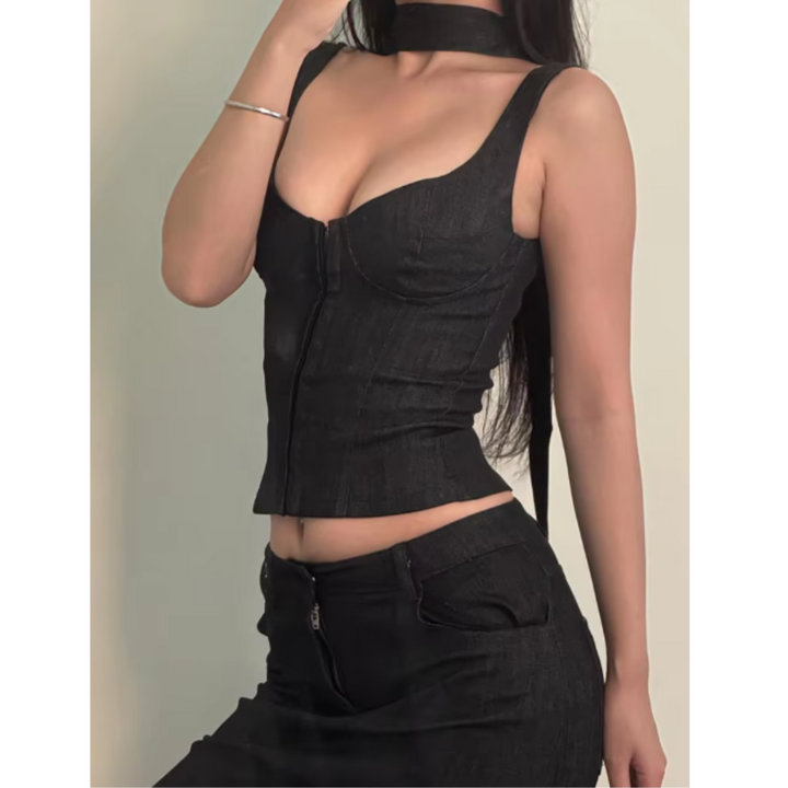 Damen Elegante Korsett Oberteil | Braun