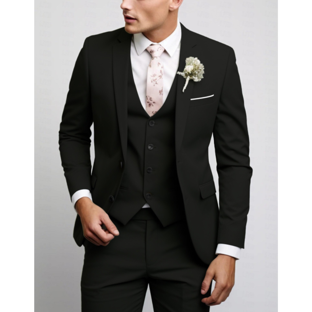 Herren Formell 3-Teiliger Hochzeitsgast Anzug Set | Schlanke Passform