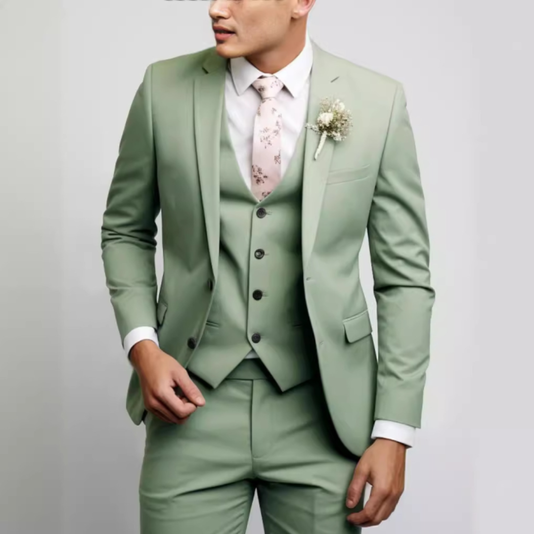 Herren Formell 3-Teiliger Hochzeitsgast Anzug Set | Schlanke Passform
