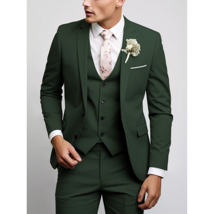 Herren Formell 3-Teiliger Hochzeitsgast Anzug Set | Schlanke Passform