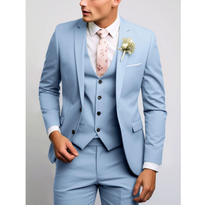Herren Formell 3-Teiliger Hochzeitsgast Anzug Set | Schlanke Passform