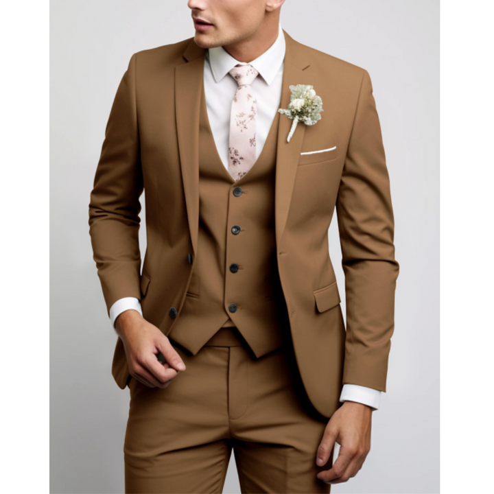 Herren Formell 3-Teiliger Hochzeitsgast Anzug Set | Schlanke Passform