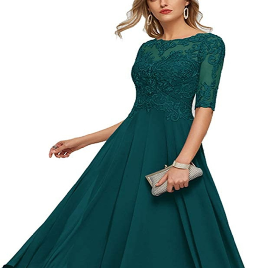 Bodenlänge Weihnachtskleid für Damen | Maxi