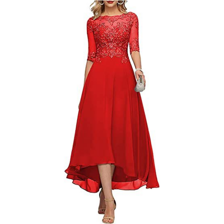 Bodenlänge Weihnachtskleid für Damen | Maxi
