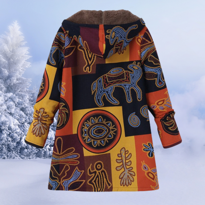 Damen Gedruckt Kapuze Jacke | Langarm