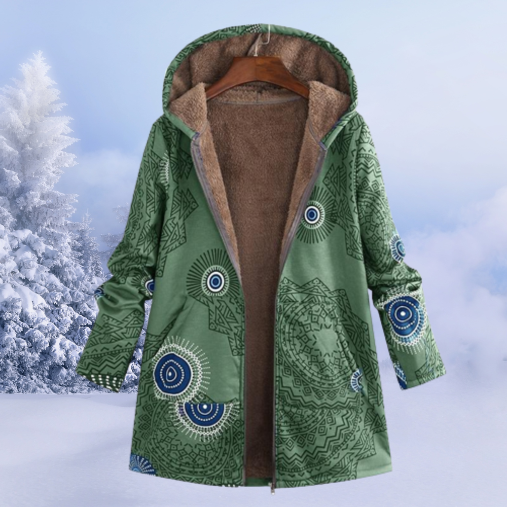 Damen Gedruckt Kapuze Jacke | Langarm