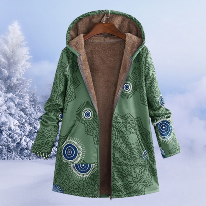 Damen Gedruckt Kapuze Jacke | Langarm