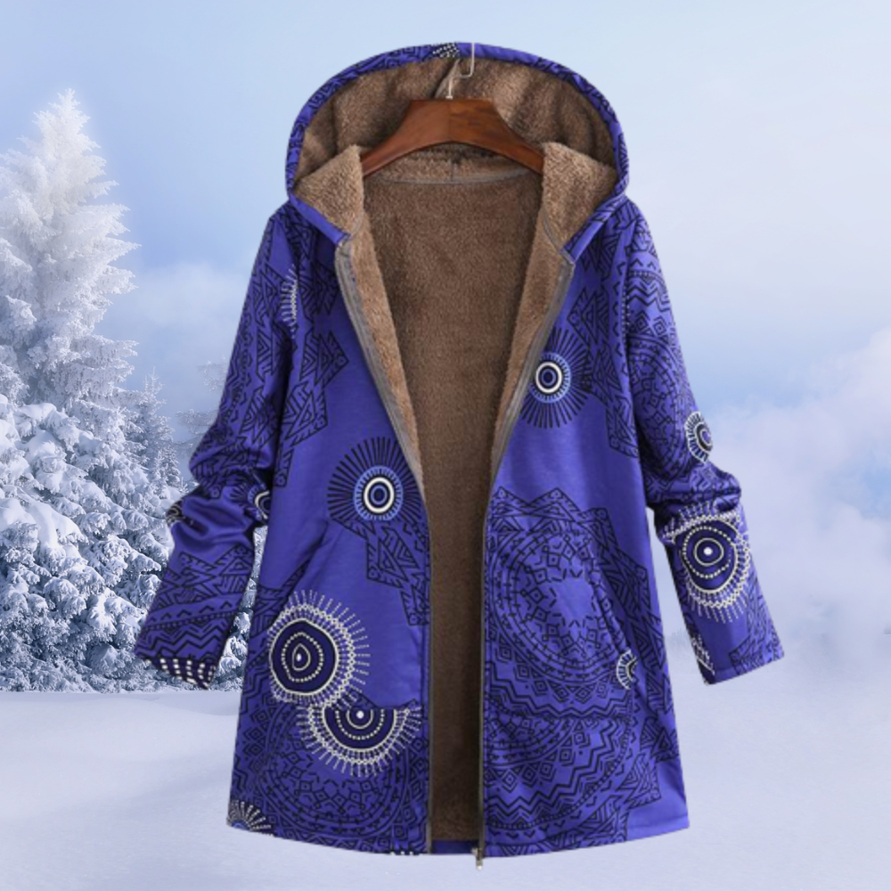 Damen Gedruckt Kapuze Jacke | Langarm