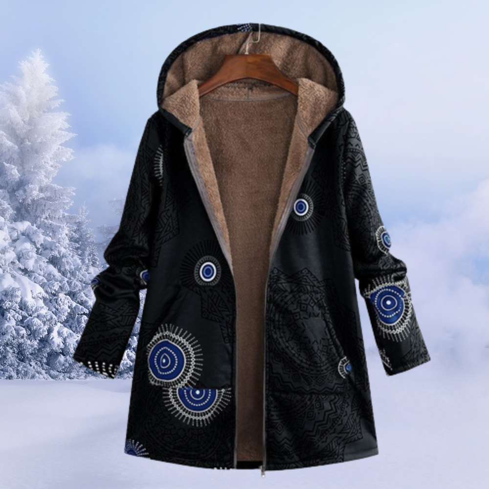 Damen Gedruckt Kapuze Jacke | Langarm