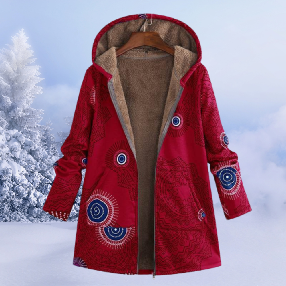 Damen Gedruckt Kapuze Jacke | Langarm