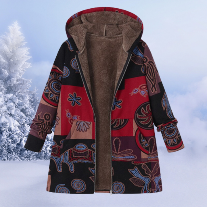 Damen Gedruckt Kapuze Jacke | Langarm