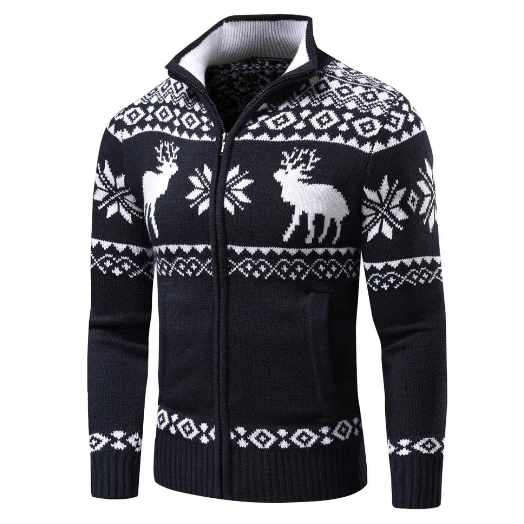 Weihnachtsstrickjacke Herren | Reißverschluss