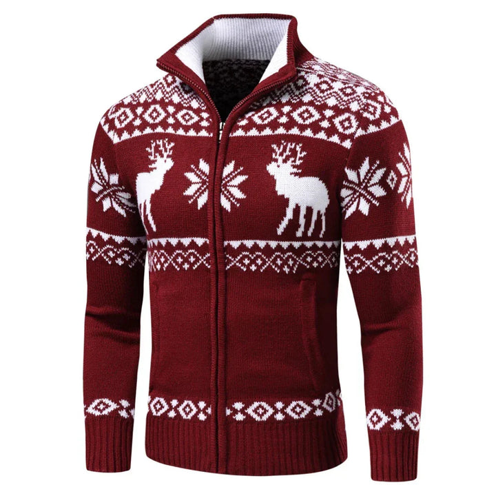 Weihnachtsstrickjacke Herren | Reißverschluss