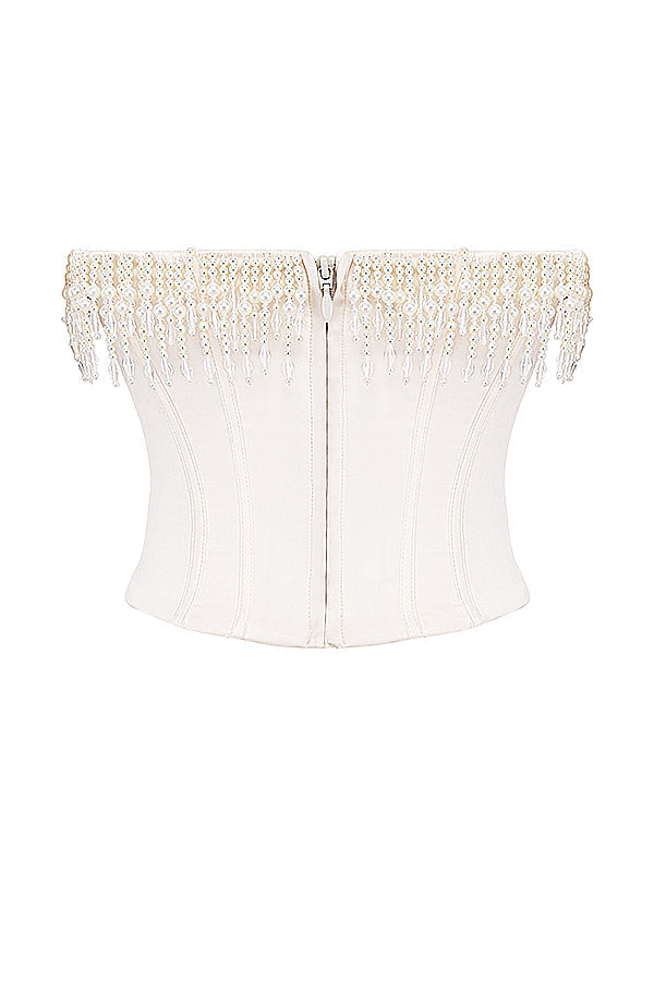Elegantes Ärmelloses Damen-Korsett-Top | Weiß