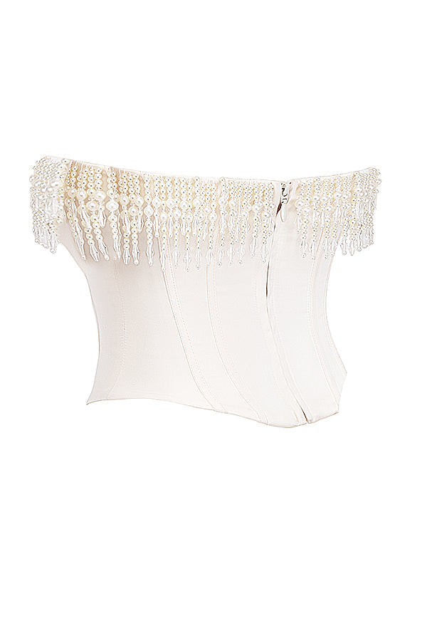 Elegantes Ärmelloses Damen-Korsett-Top | Weiß