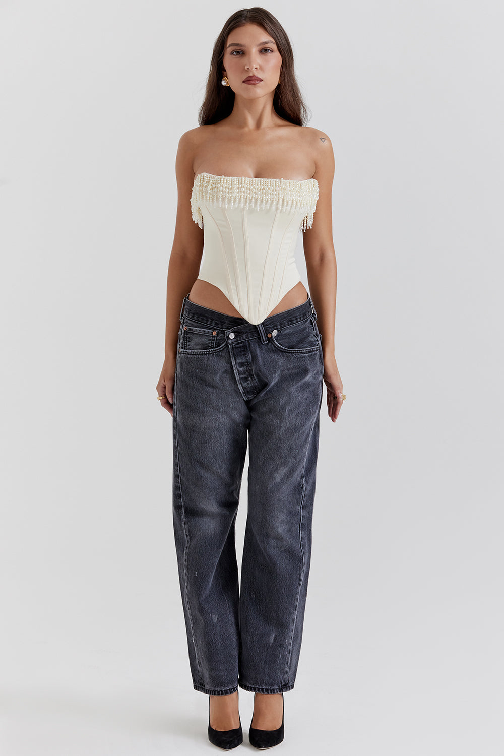 Elegantes Ärmelloses Damen-Korsett-Top | Weiß