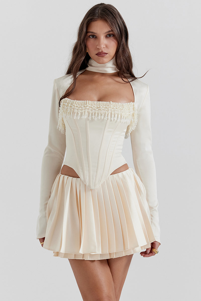 Elegantes Ärmelloses Damen-Korsett-Top | Weiß