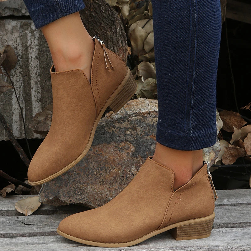 Kurz Winterstiefel Damen | Spitze Zehen