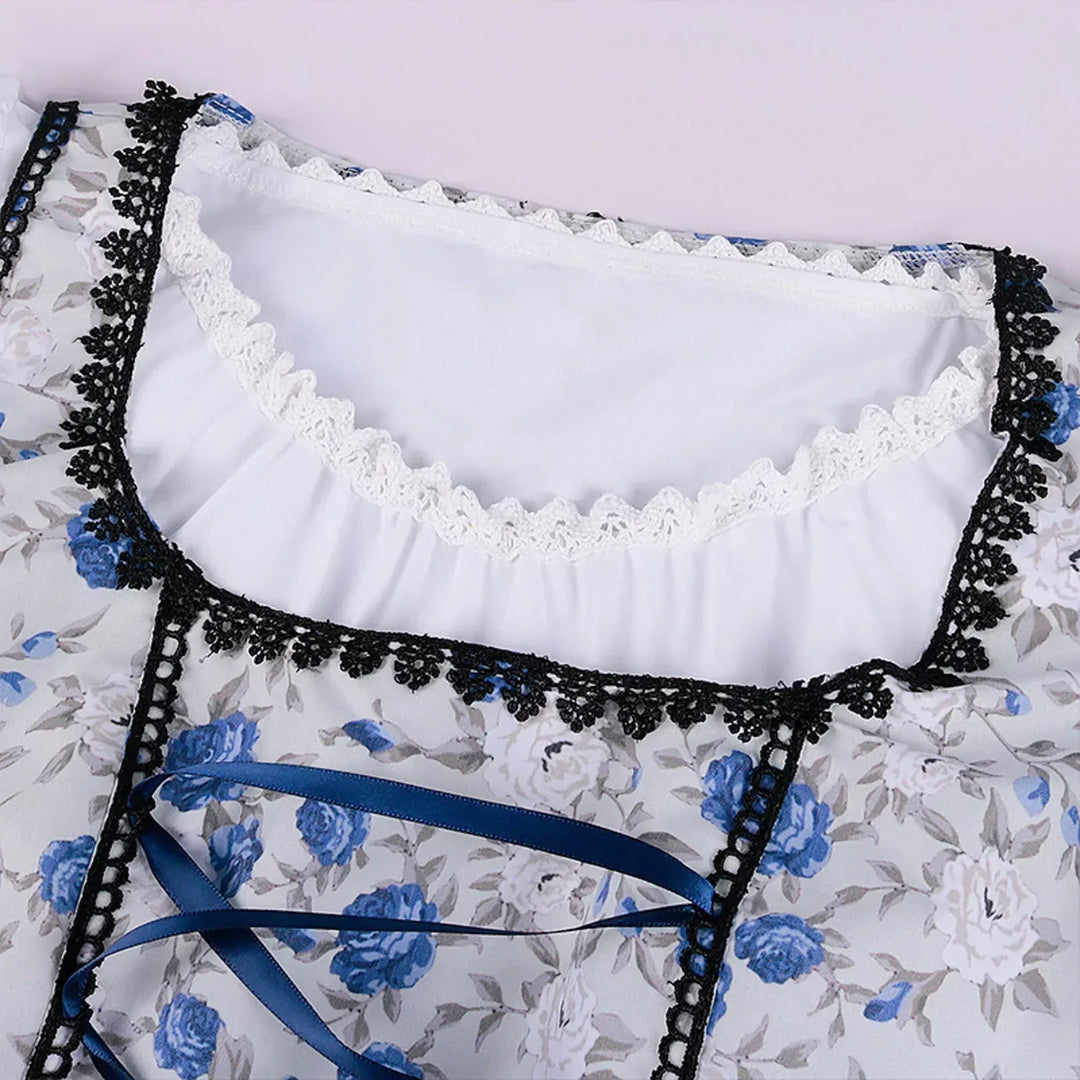 Damen Stylisch Blau Oktoberfest Dirndl kleid