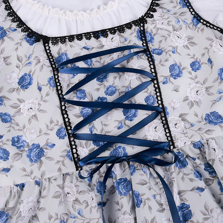 Damen Stylisch Blau Oktoberfest Dirndl kleid