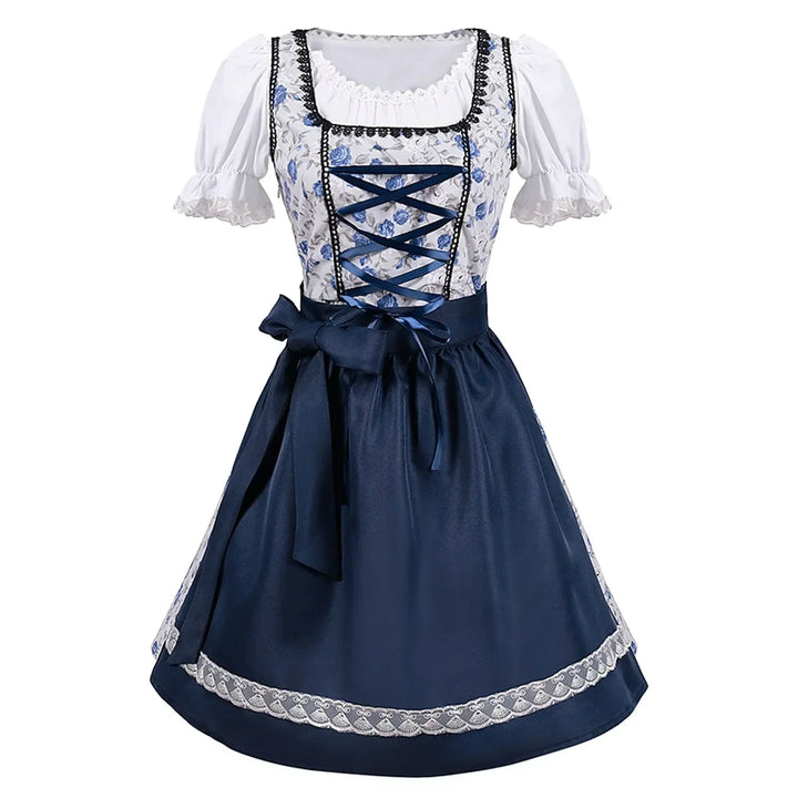 Damen Stylisch Blau Oktoberfest Dirndl kleid