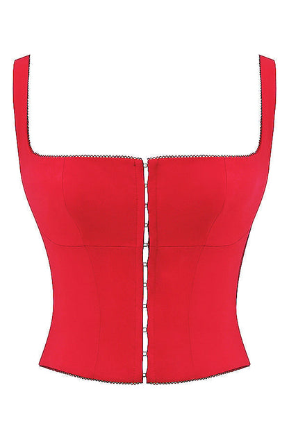 Damen Elegantes Korsett Oberteil | Rot