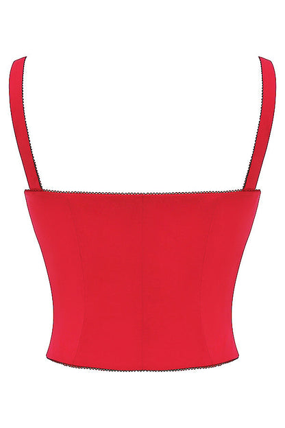 Damen Elegantes Korsett Oberteil | Rot