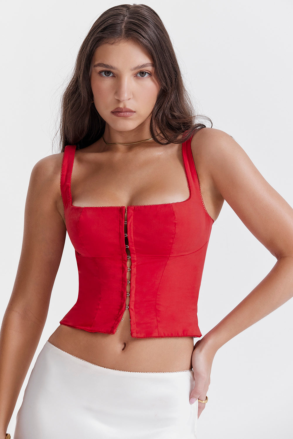 Damen Elegantes Korsett Oberteil | Rot